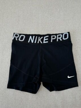 Nike Dri-FIT Black Athletic Shorts with Gray Swoosh